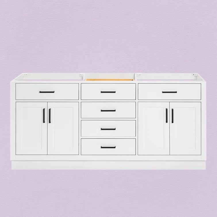 Ariel T072d-Bc Hepburn 72" Double Free Standing Vanity Cabinet Only - White