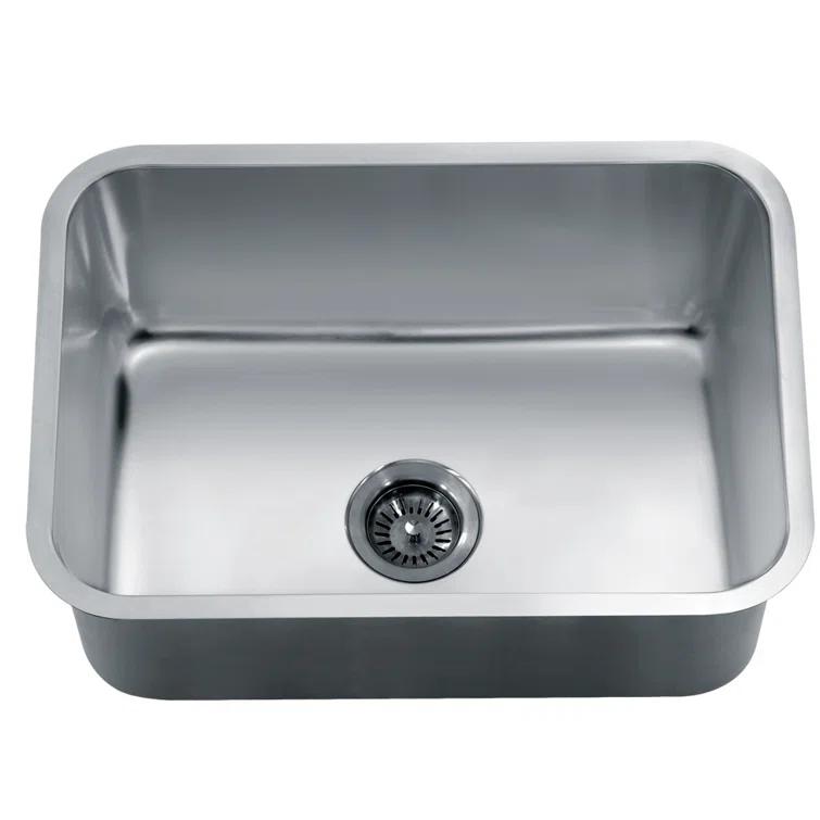 25" L x 18" W Single Bowl Under Mount Rectangular Stainless Steel Kitchen Sink