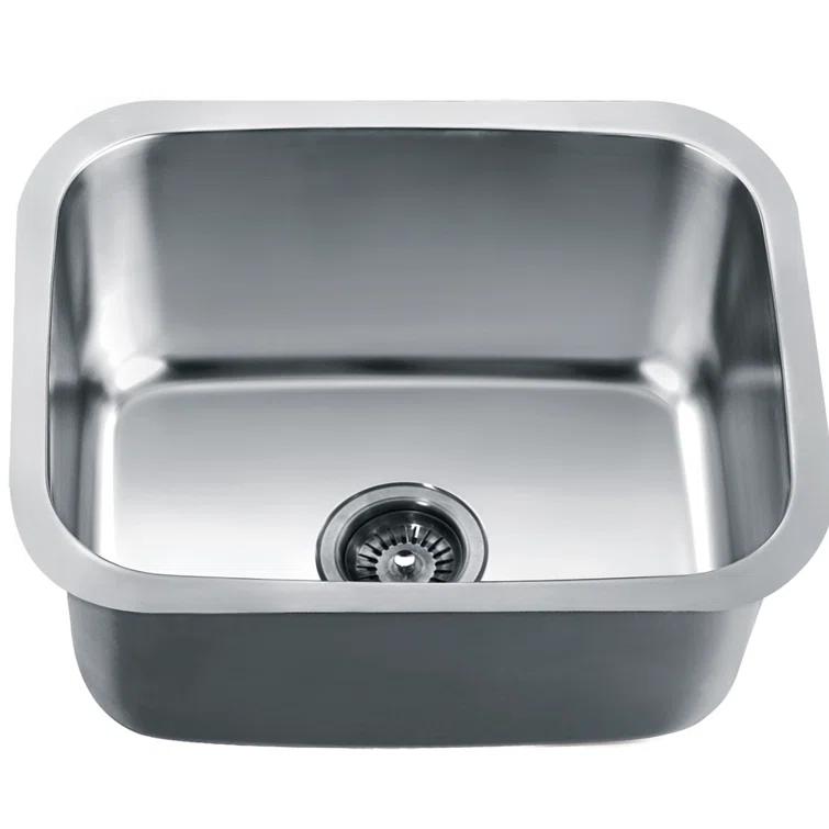21" L x 17" W Undermount Single Bowl Stainless Steel Patio Wash Kitchen Sink