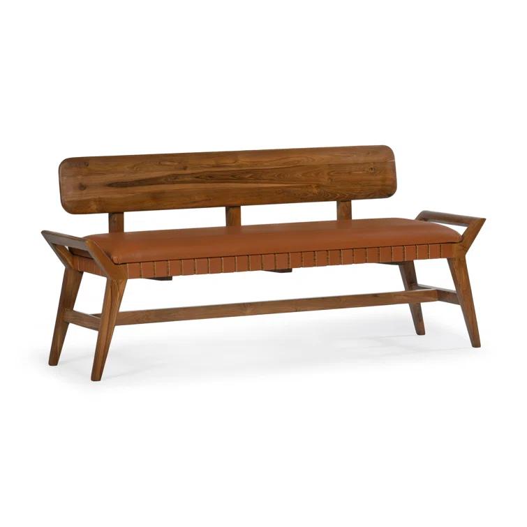Sienna Leather Bench
