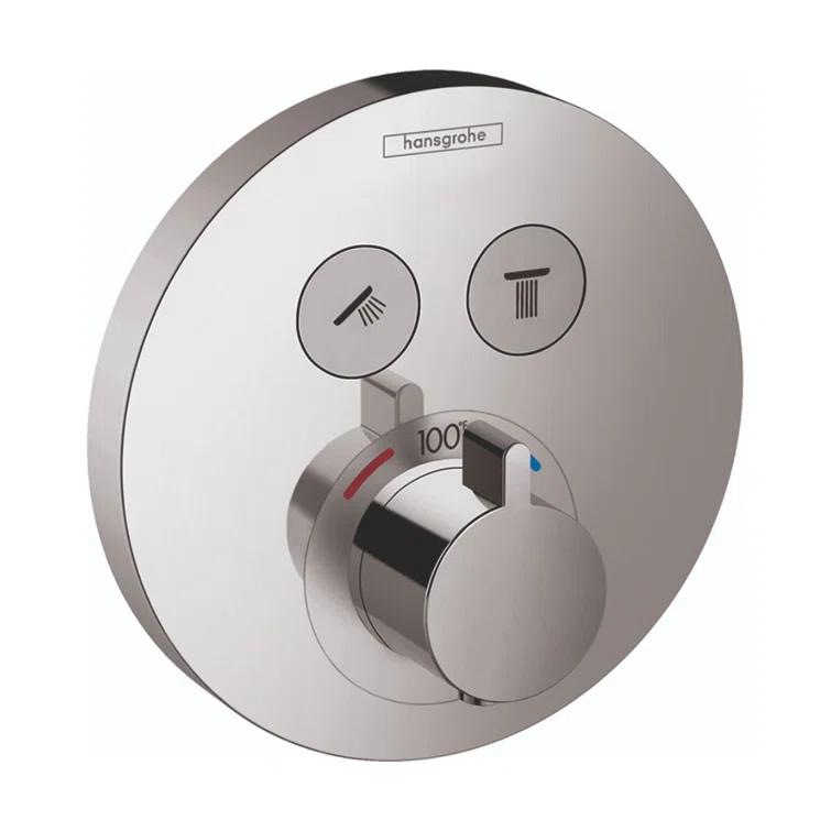 Showerselect S 1-Handle 6-Inch Wide, Temperature Memory, Thermostatic Valve Trim Only, with Diverter