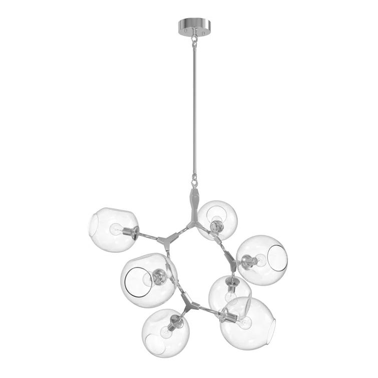 Fairfax 30" Chrome Frame with Hand-Blown Glass Globes Chandelier