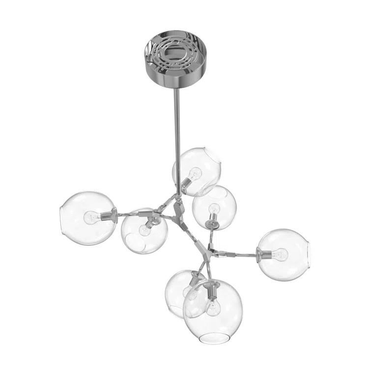 Fairfax 30" Chrome Frame with Hand-Blown Glass Globes Chandelier