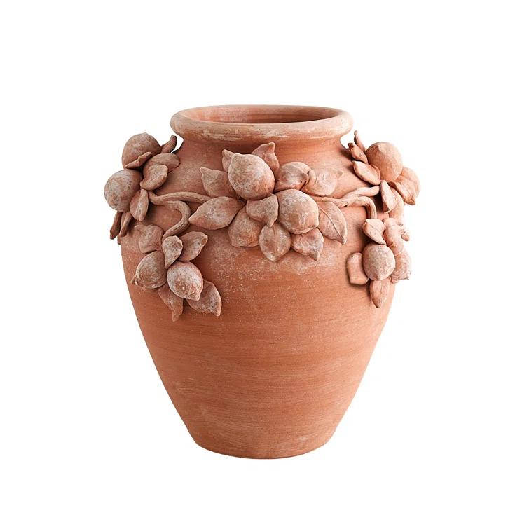 Handcrafted Italian Terracotta Decorative Table Urn