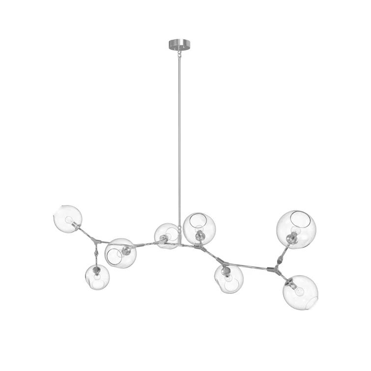 Fairfax Modern 78'' Matte Chrome Sputnik Chandelier with Dimpled Glass Globes
