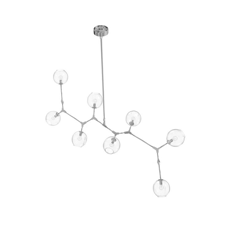 Fairfax Modern 78'' Matte Chrome Sputnik Chandelier with Dimpled Glass Globes