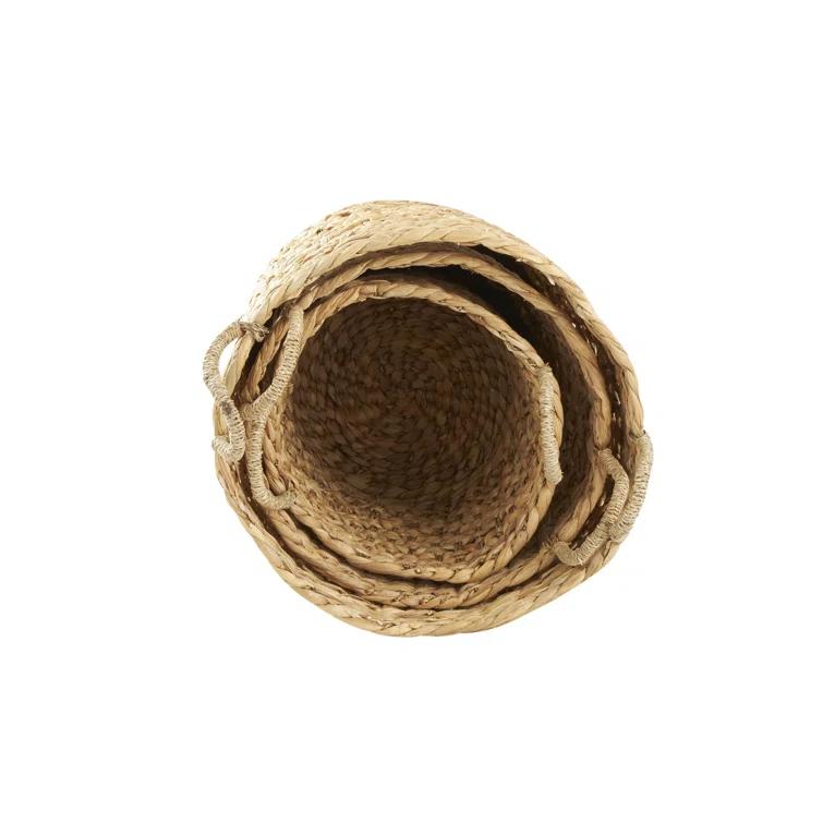 Seagrass Handmade Woven Decorative and Functional Storage Basket with Handles