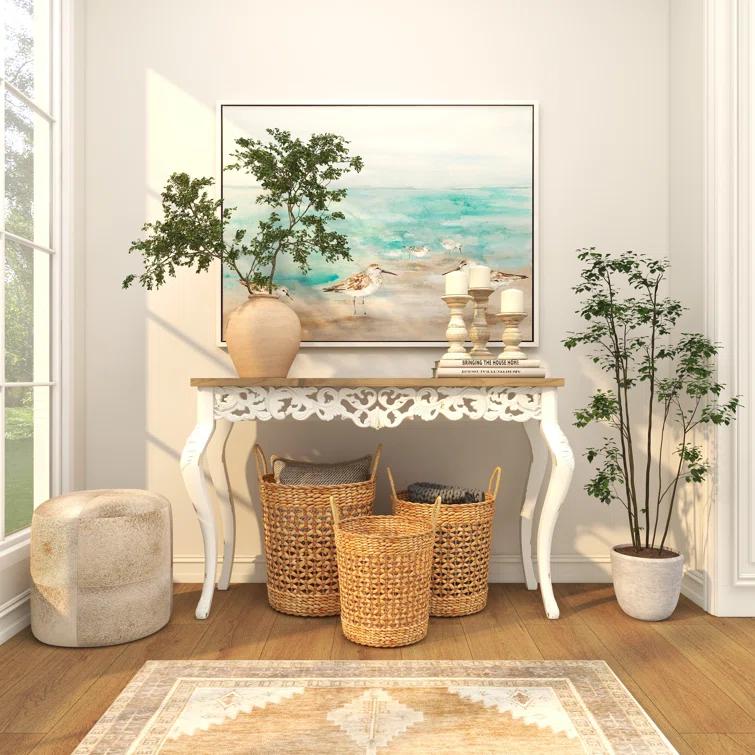 Seagrass Handmade Woven Decorative and Functional Storage Basket with Handles