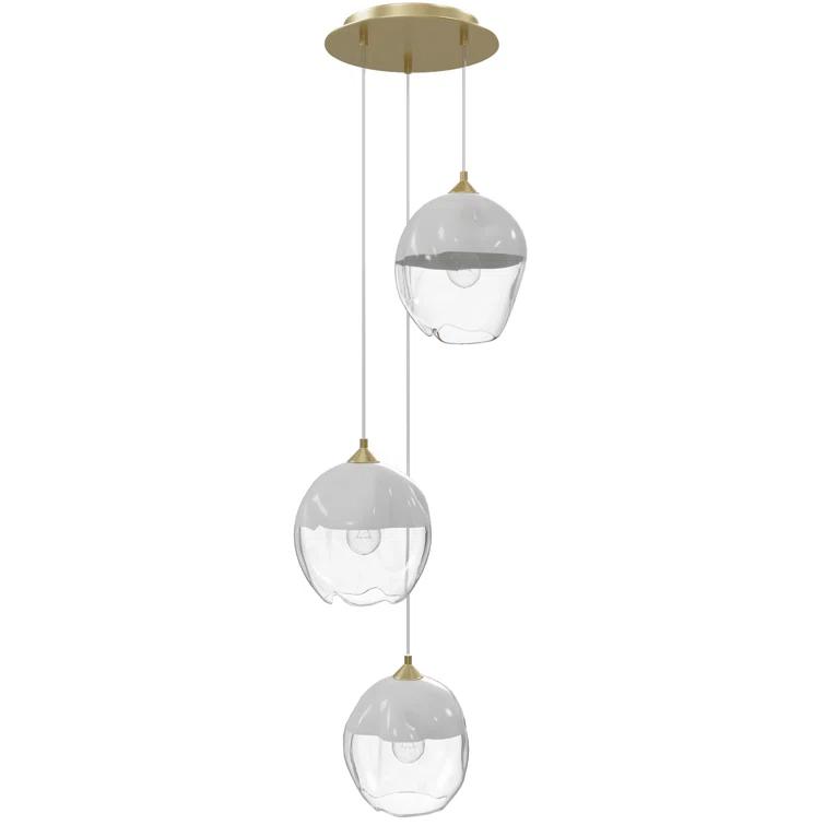 Sonoma Brushed Brass 3-Light Pendant with Ombre Melted Glass
