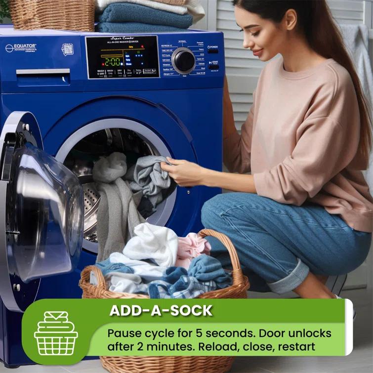 Equator All-In-One VENTED/VENTLESS Washer-Dryer 1.9cf/18lb SANITIZE 1400RPM 110V