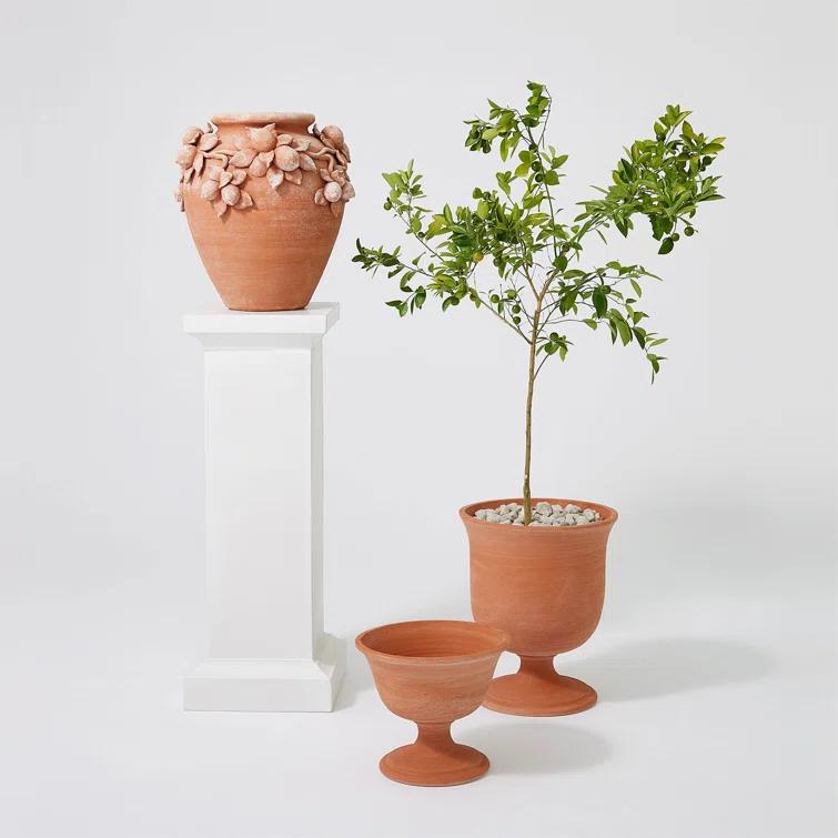 Handcrafted Italian Terracotta Decorative Table Urn
