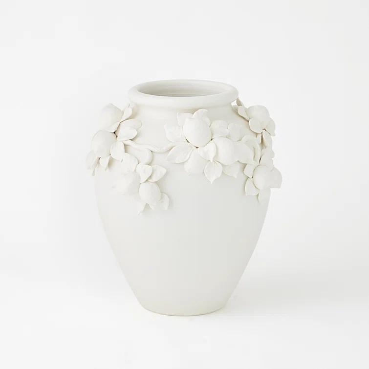 Global Views Villa Limone Urn-Matte White