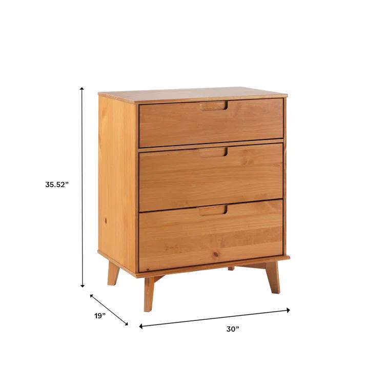 Yarber Groove 3 Drawer Solid Wood Chest