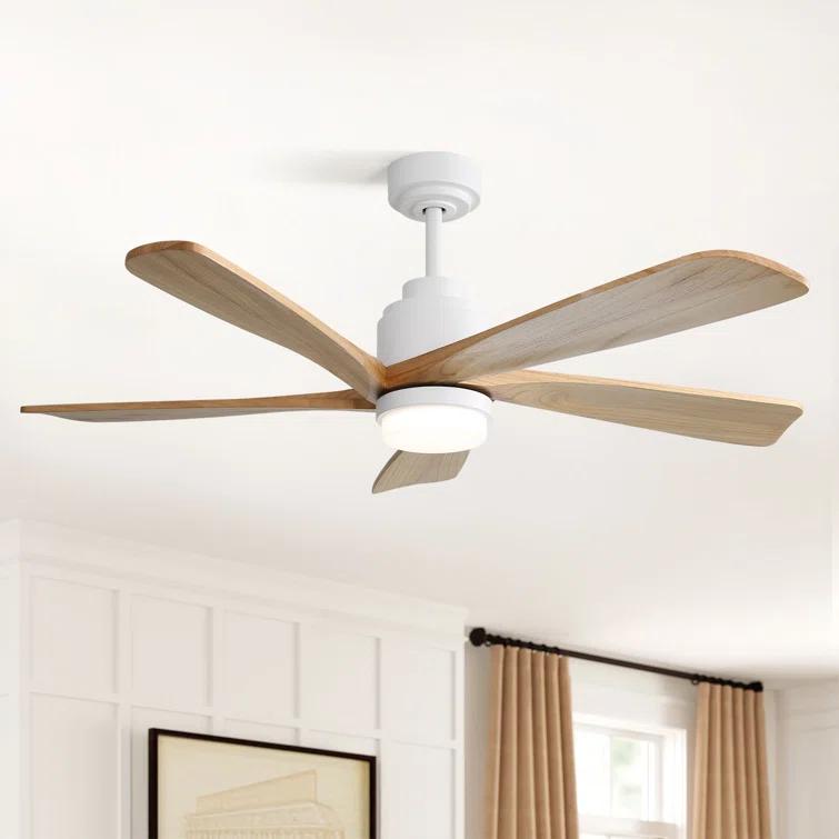 Sofucor 52" 5-Solid Blade Smart Modern Ceiling Fan with LED Light，Remote