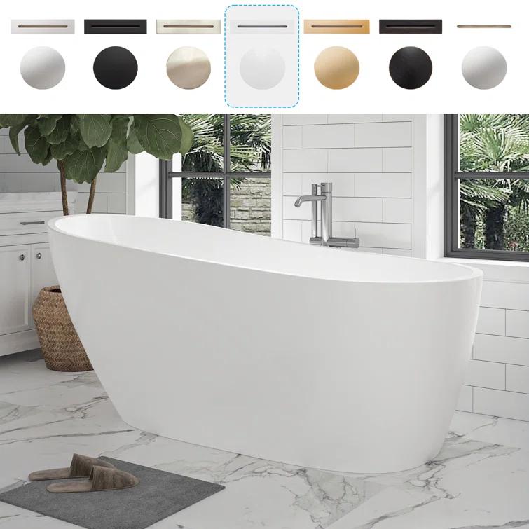 Cora 67" x 32" Freestanding Acrylic Bathtub