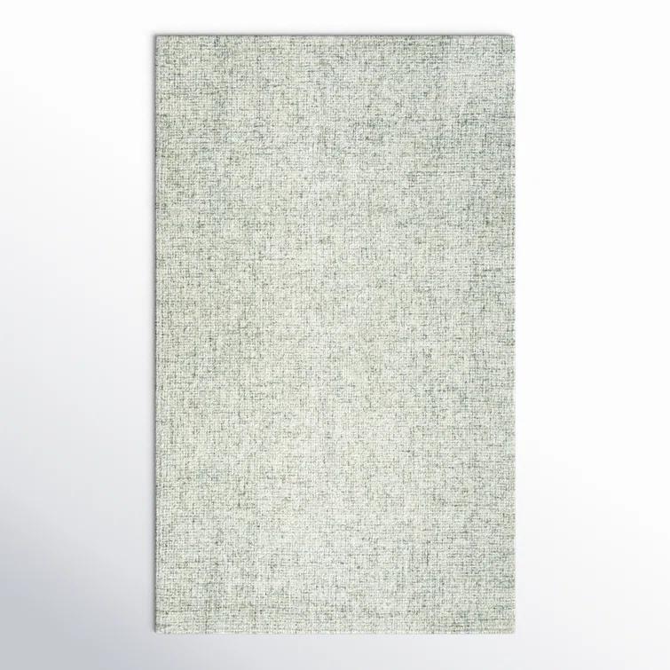 Britley Handmade Tufted Wool Area Rug in Light Green/Ivory