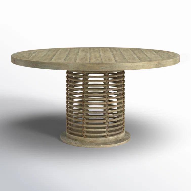 Anders Round Reclaimed Wood Pedestal Dining Table (48"- 60")