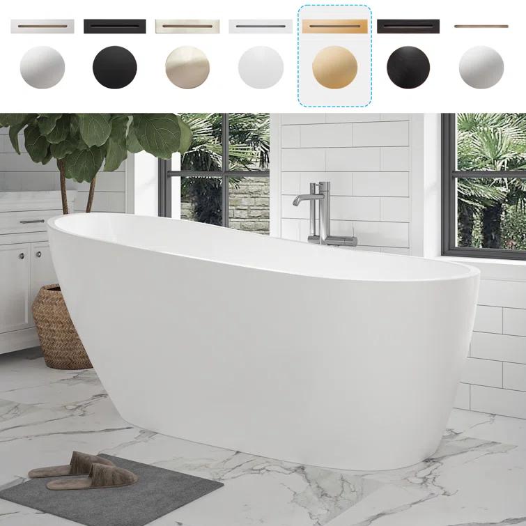 Cora 67" x 32" Freestanding Acrylic Bathtub