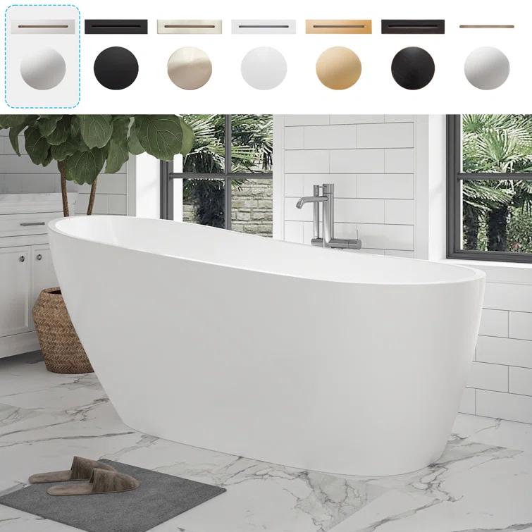 Cora 67" x 32" Freestanding Acrylic Bathtub