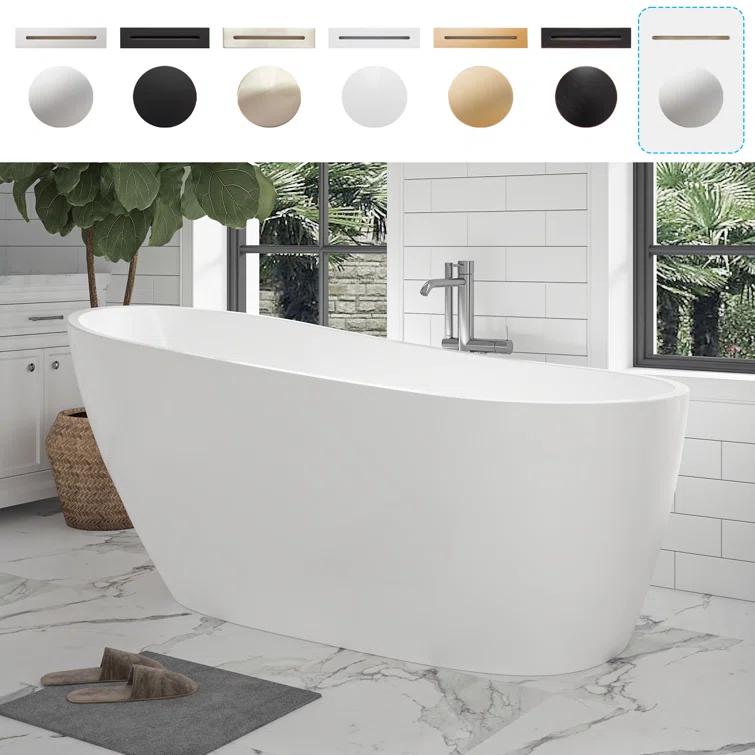 Cora 67" x 32" Freestanding Acrylic Bathtub