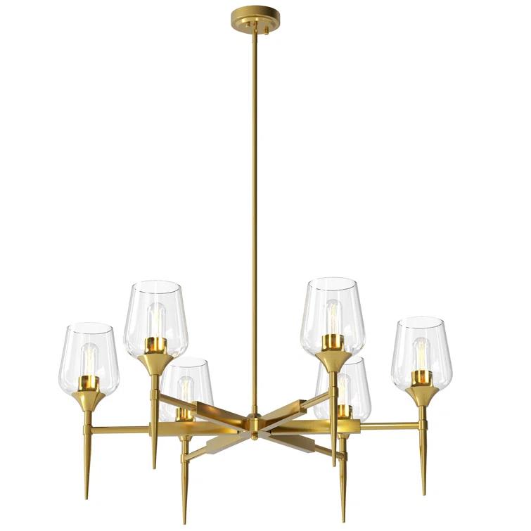 6 - Light Dimmable Classic Chandelier