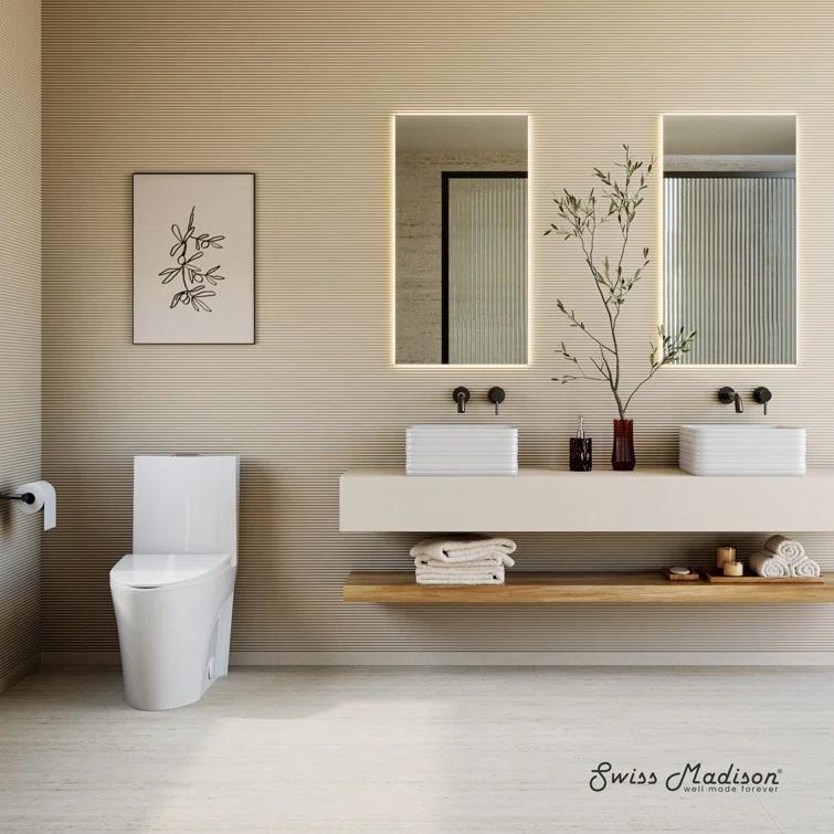 St. Tropez One Piece Elongated Toilet Dual Vortex Flush 1.6 GPF