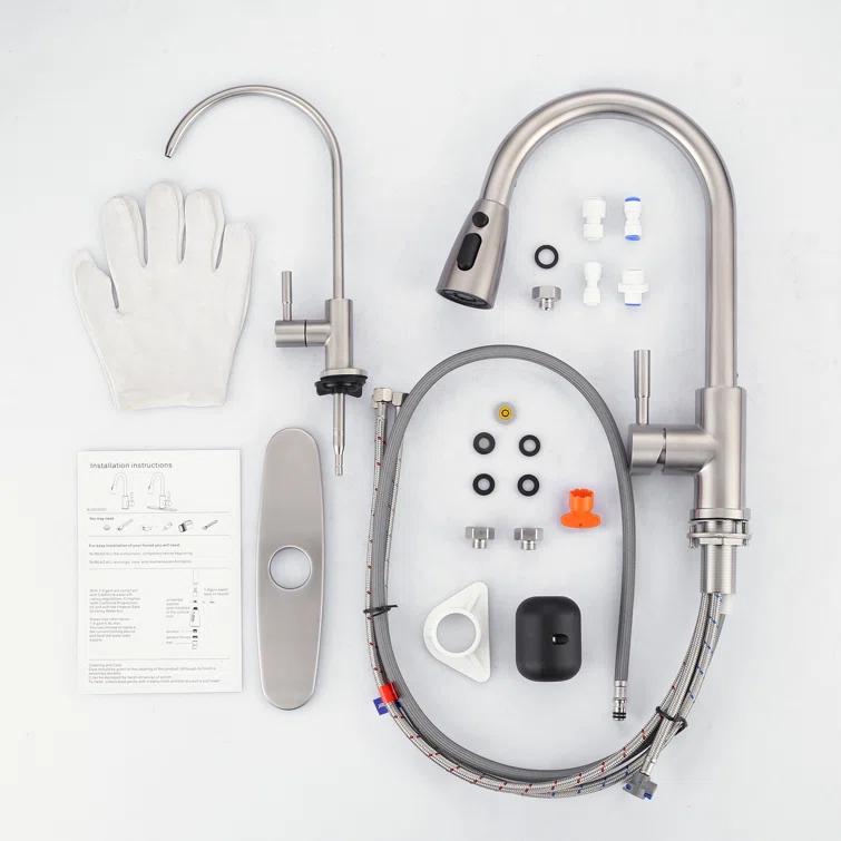 ARCORA ARCORA Stainless Steel Pull-Down Kitchen Faucet and Water Filter Faucet Combo AR7100301-L