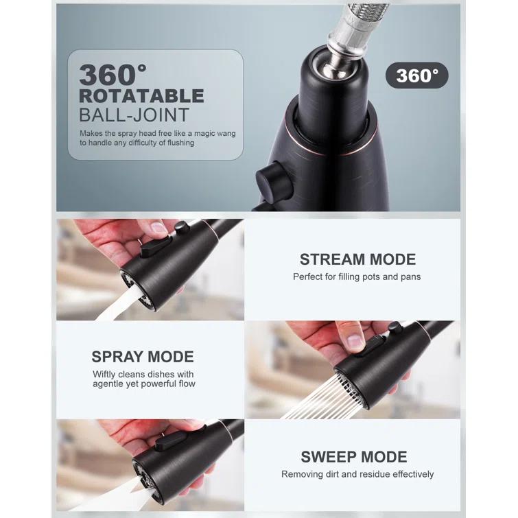 ARCORA ARCORA Stainless Steel  Single Handle Pull-Down Sprayer Kitchen Faucet Set with Touchless Sensor AR7100301RB-DC