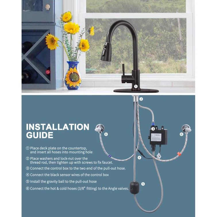 ARCORA ARCORA Stainless Steel  Single Handle Pull-Down Sprayer Kitchen Faucet Set with Touchless Sensor AR7100301RB-DC