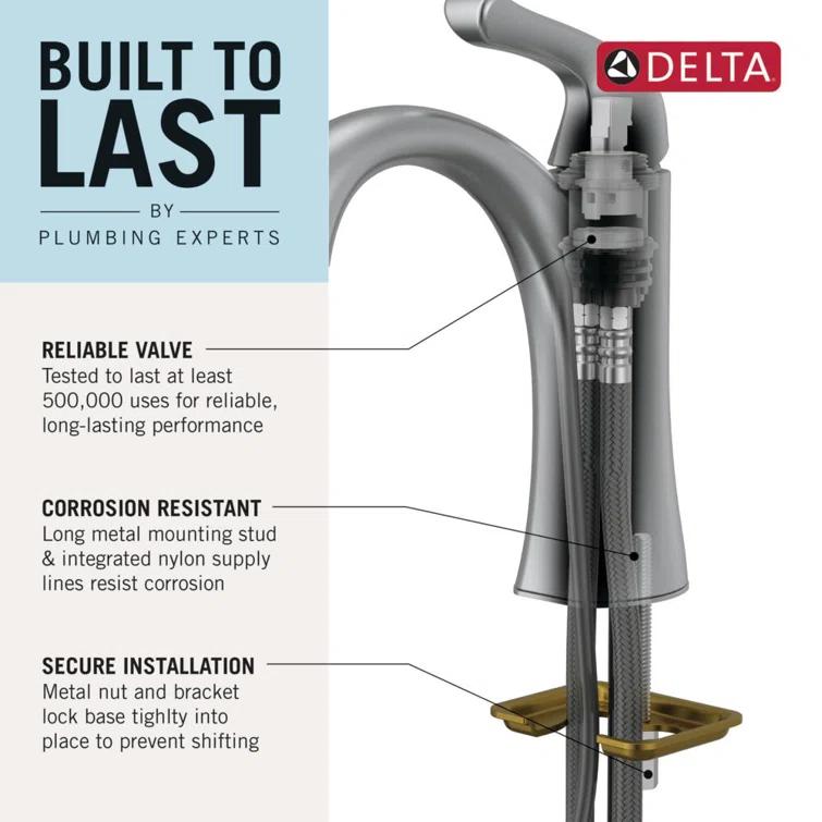 Trinsic Single Hole Bathroom Faucet with Drain Assembly, Single Handle Bathroom Sink Faucet