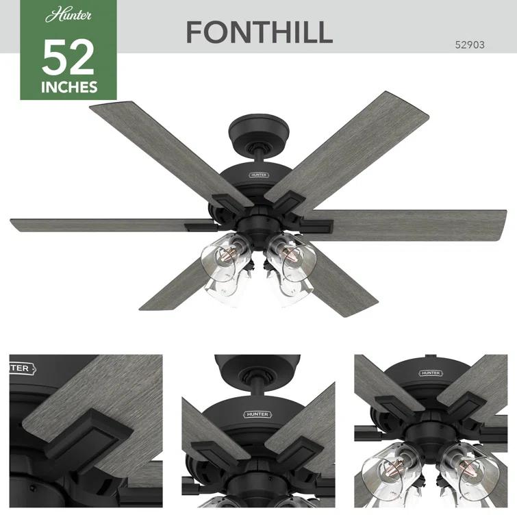 Hunter 52 Inch Fonthill ENERGY STAR® Hunterexpress Ceiling Fan With Lights And Remote