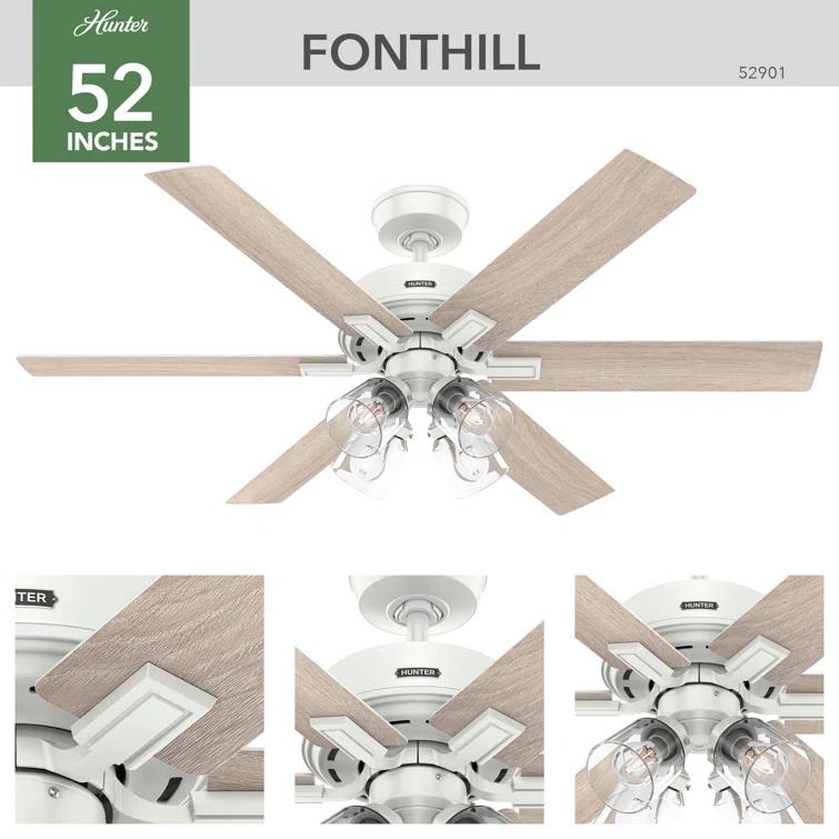 Hunter 52 Inch Fonthill ENERGY STAR® Hunterexpress Ceiling Fan With Lights And Remote