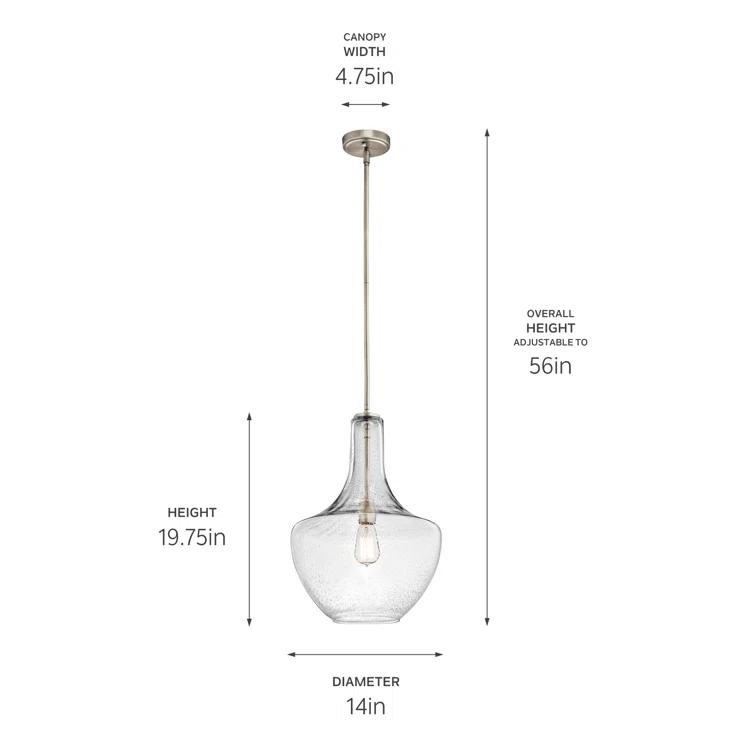 1 - Light Brushed Nickel Teardrop Pendant