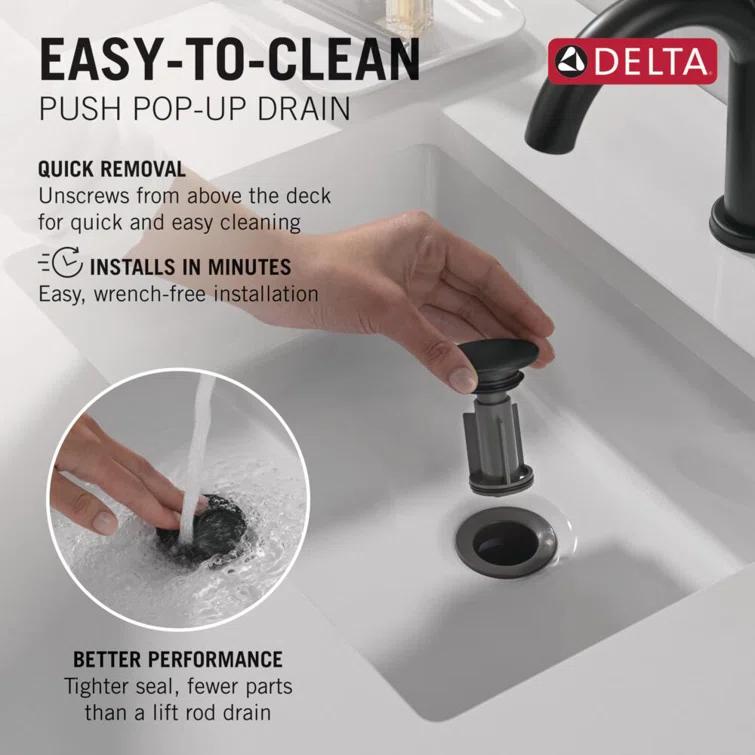 Trinsic Single Hole Bathroom Faucet with Drain Assembly, Single Handle Bathroom Sink Faucet