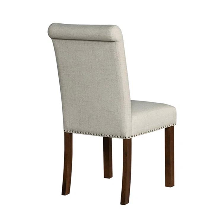 510 Design Aubrey Upholstered Dining Chairs with Silver Nailhead Trim - Set of 2 - Natural (Set of 2)