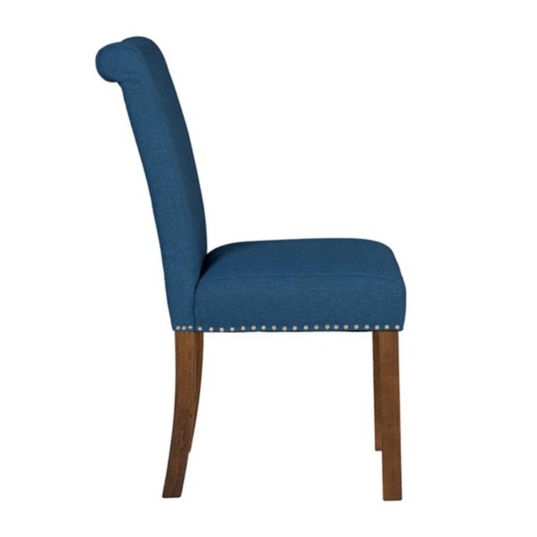 510 Design Aubrey Upholstered Dining Chairs with Silver Nailhead Trim - Set of 2 - Natural (Set of 2)