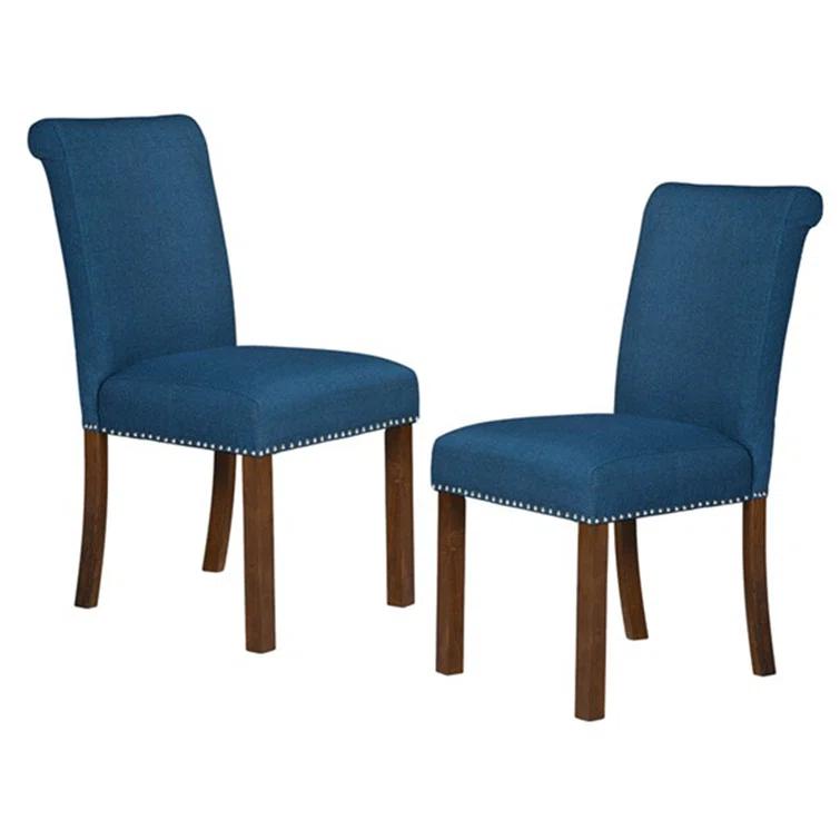 510 Design Aubrey Upholstered Dining Chairs with Silver Nailhead Trim - Set of 2 - Natural (Set of 2)
