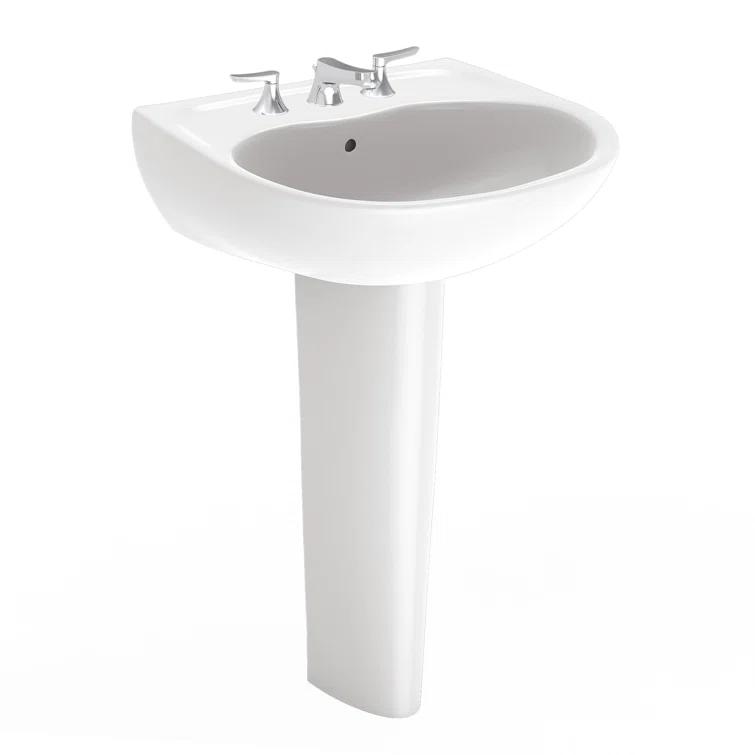 Supreme® Vitreous China U-Shaped Wall Mount Bathroom Sink with Overflow