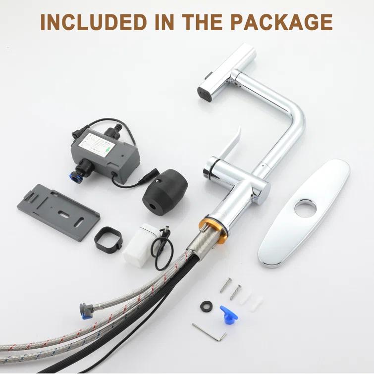 Willow Single Handle Pull Out Kitchen Faucet with Touchless Sensor, Three-function Mode Sprayer
