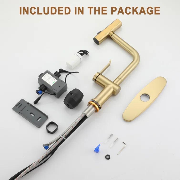 Willow Single Handle Pull Out Kitchen Faucet with Touchless Sensor, Three-function Mode Sprayer