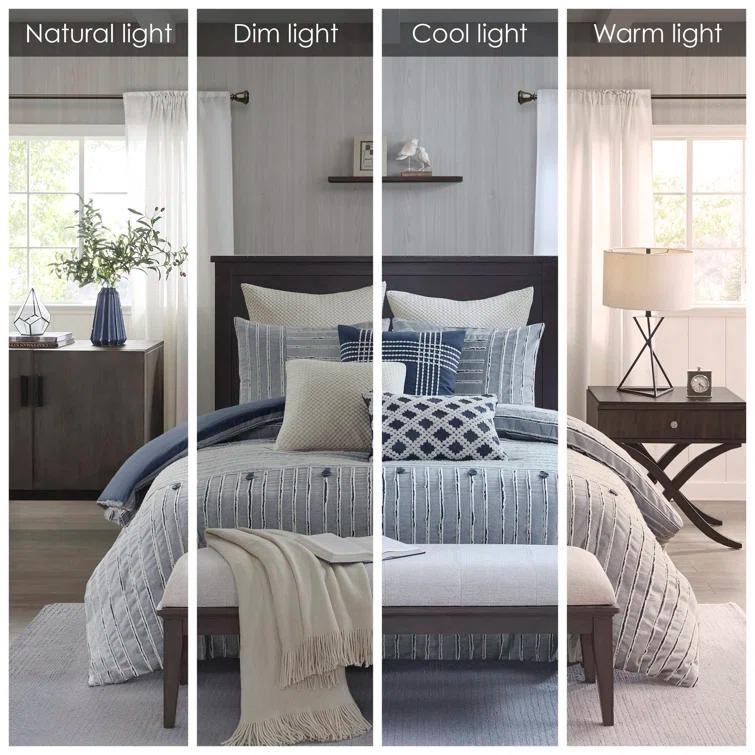 Madison Park Signature Essence Oversized Cotton Clipped Jacquard Comforter Set