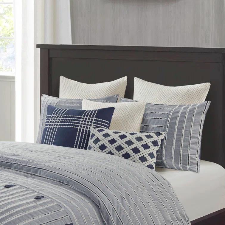 Madison Park Signature Essence Oversized Cotton Clipped Jacquard Comforter Set