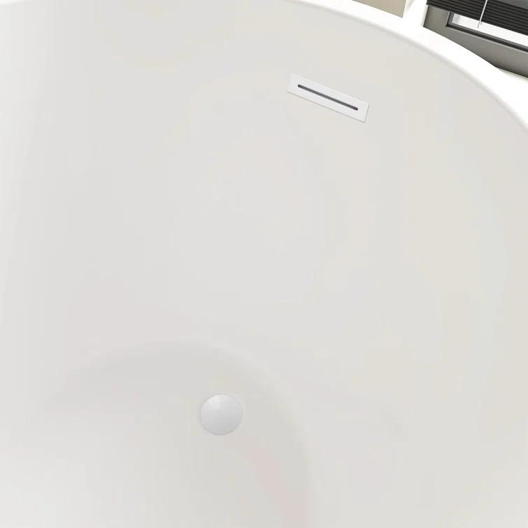 Maya 55" x 28" Freestanding Soaking Acrylic Bathtub