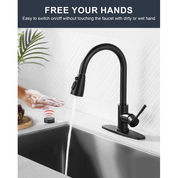 ARCORA ARCORA Stainless Steel  Single Handle Pull-Down Sprayer Kitchen Faucet Set with Touchless Sensor AR7100301B-DC