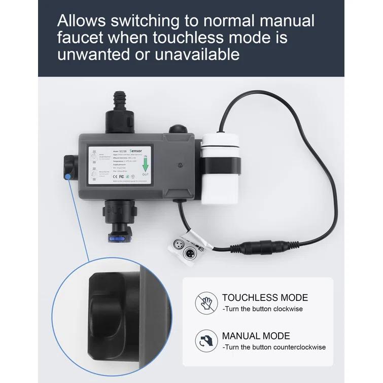 ARCORA Automatic Smart Mobile Motion Sensor Kitchen Sink Faucet with 3 Modes Pull-Down Sprayer AR7100301-MS