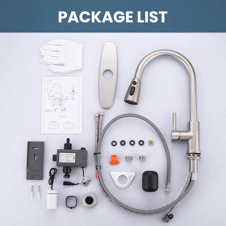 ARCORA Automatic Smart Mobile Motion Sensor Kitchen Sink Faucet with 3 Modes Pull-Down Sprayer AR7100301-MS