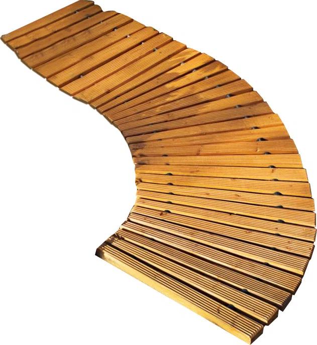 Plow & Hearth 4'L Roll-Out Curved Hardwood Pathway