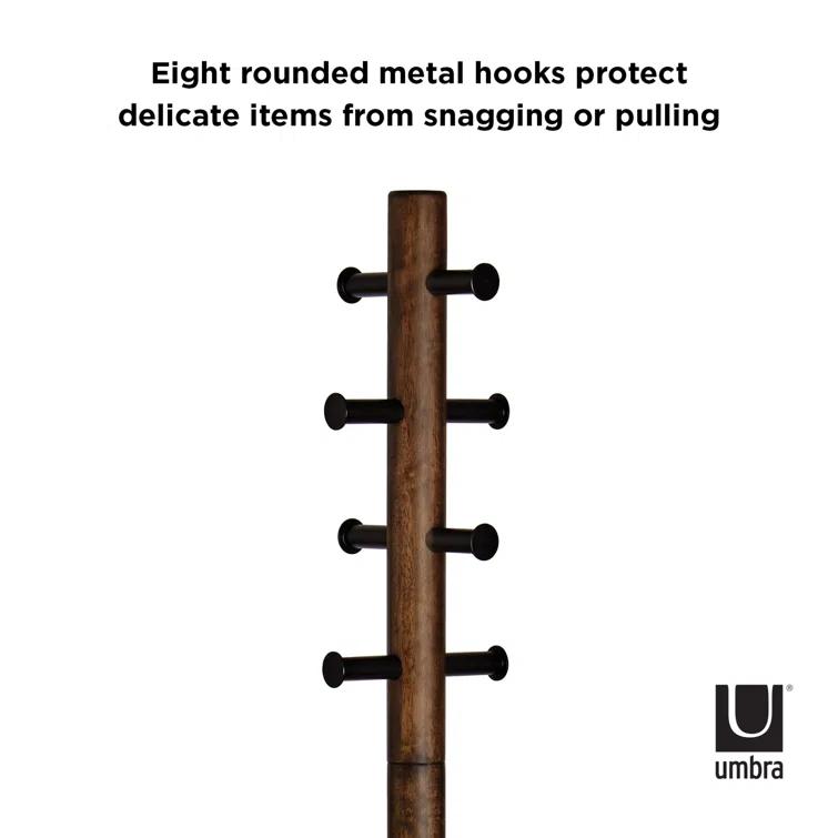 Pillar 8 - Hook Freestanding Solid Wood Coat Rack