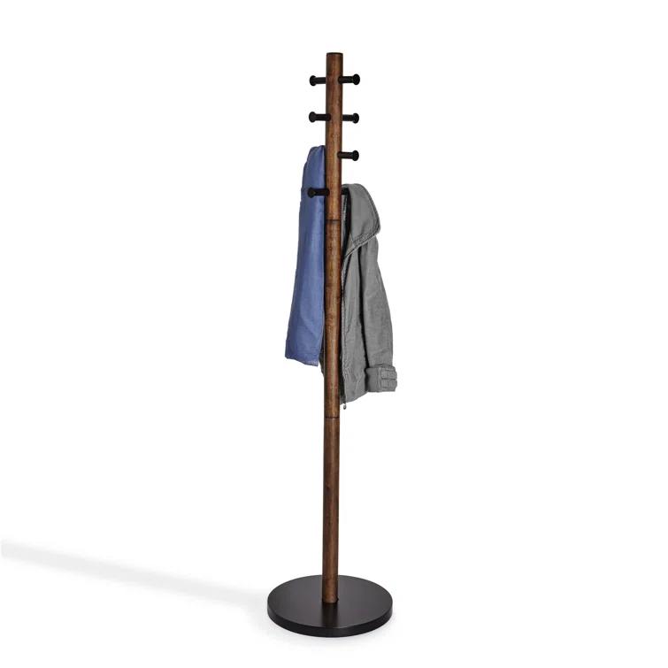 Pillar 8 - Hook Freestanding Solid Wood Coat Rack