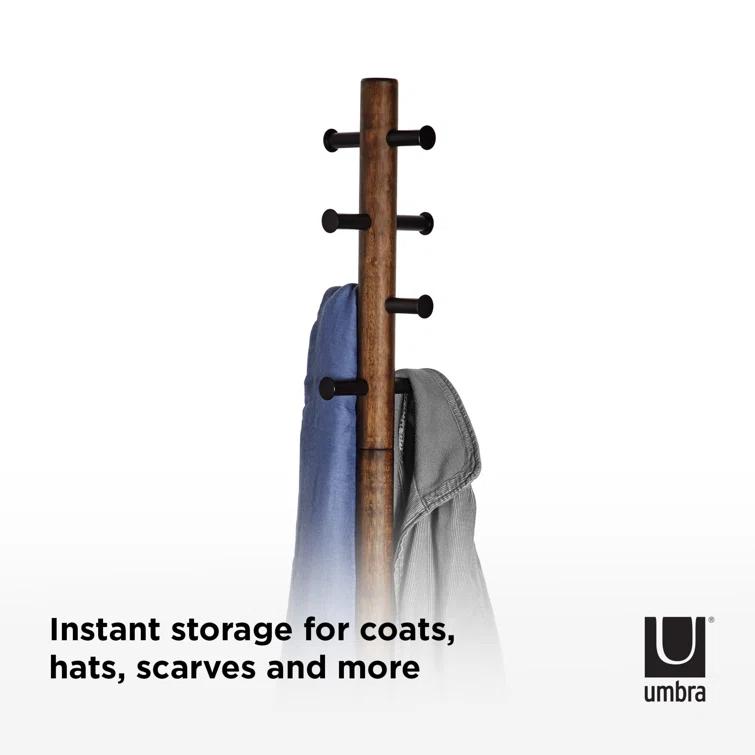 Pillar 8 - Hook Freestanding Solid Wood Coat Rack